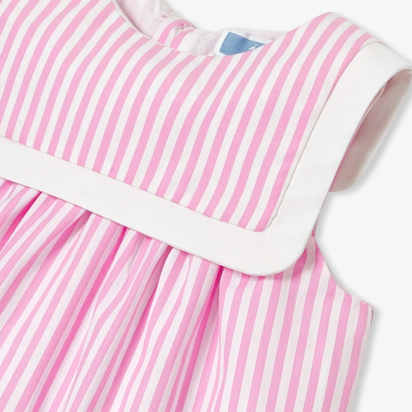 Jacadi Kleider>Kleid aus Popeline für Mädchen WEISS/ROSA