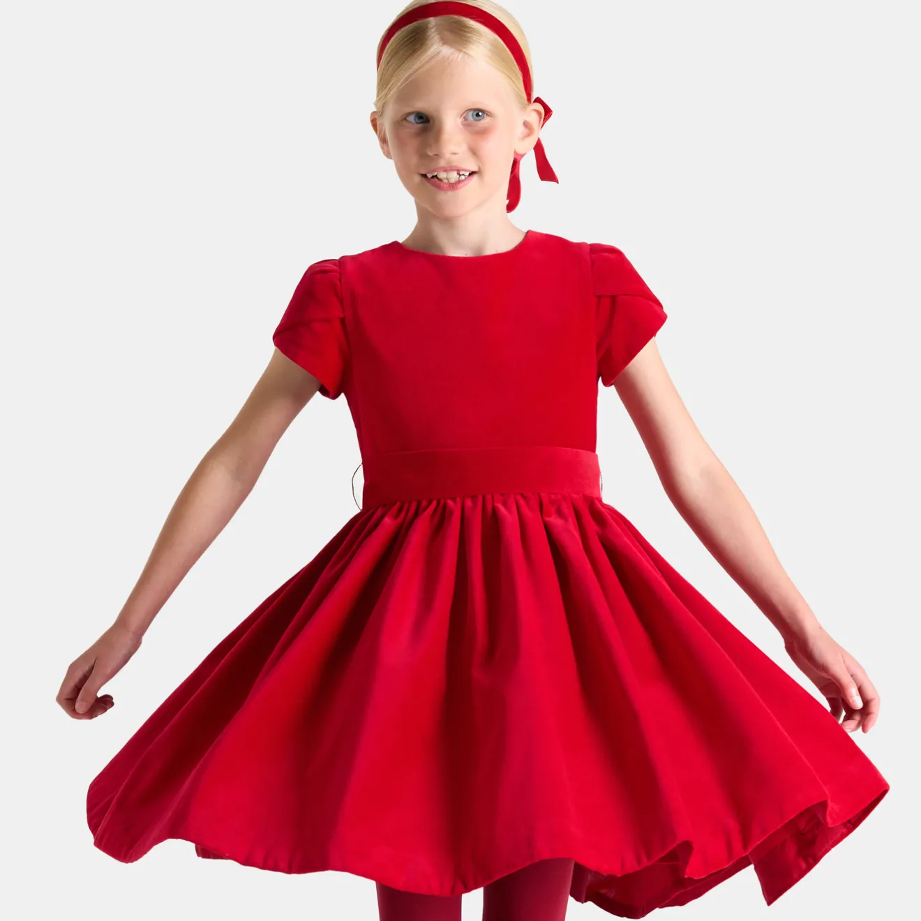 Jacadi Kleider & Röcke>Kleid aus Samt für Mädchen ROT JACADI