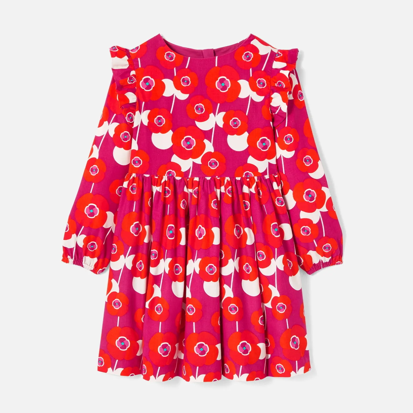 Jacadi Kleider & Röcke>Kleid für Mädchen aus Samt ROSA/MEHRFARBIG