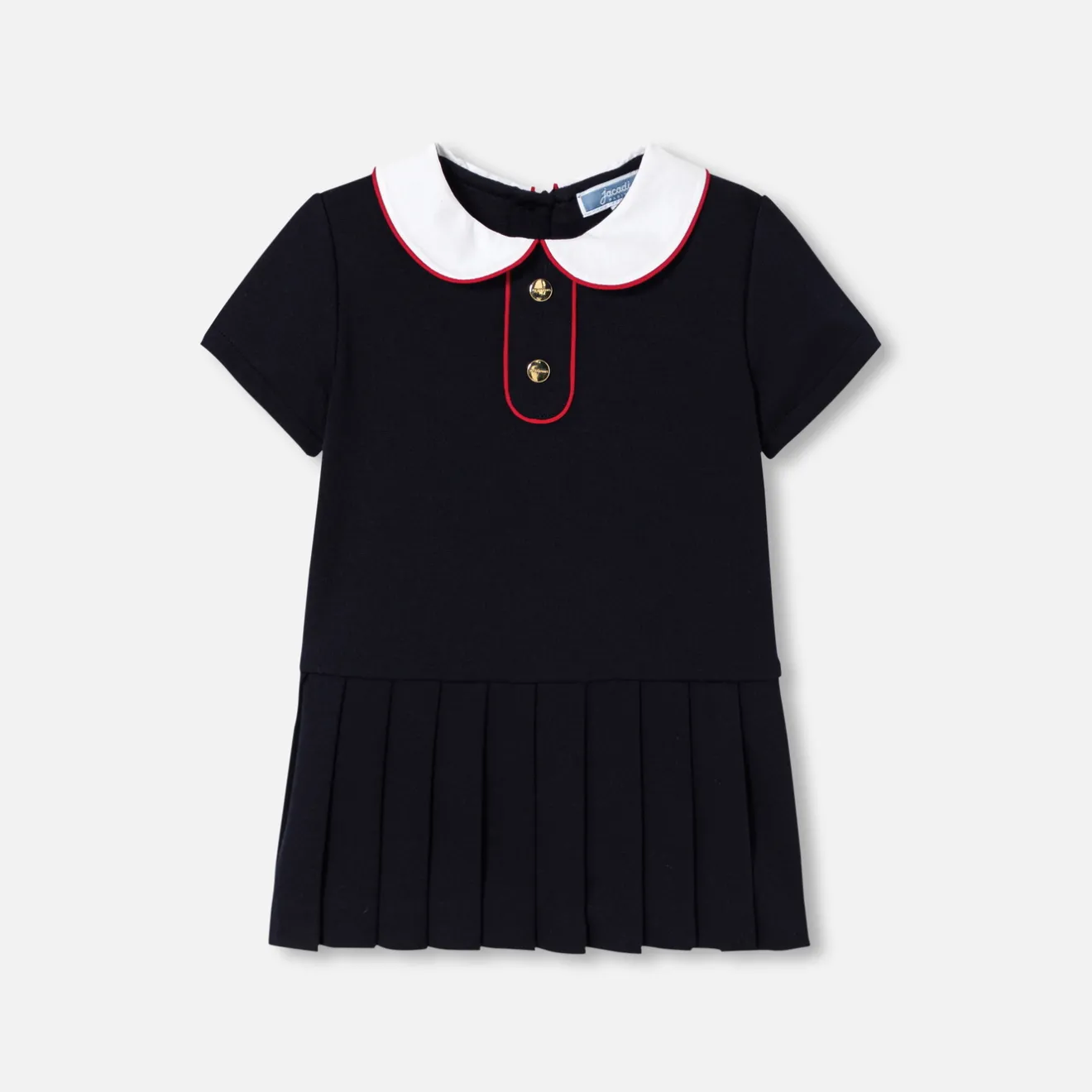 Jacadi Kleider>Kleid mit kurzen Ärmeln Kleinkind Mädchen MARINEBLAU JACADI