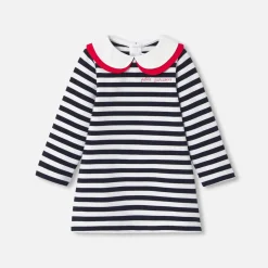 Jacadi Kleider>Kleid mit Matrosenstreifen Kleinkind Mädchen WEISS/MARINEBLAU