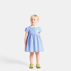Jacadi Kleider>Kleid mit Trapezschnitt Kleinkind Mädchen WEISS/BLAU