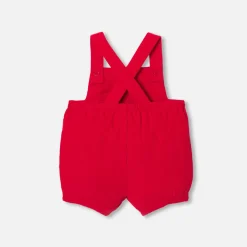 Jacadi Spieler, Latzhosen, Ensembles>Kurze Latzhose aus Samt für Baby Jungen TOMATENROT