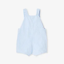 Jacadi Spieler, Latzhosen, Ensembles>Kurze Latzhose für Jungen BLAU/WEISS
