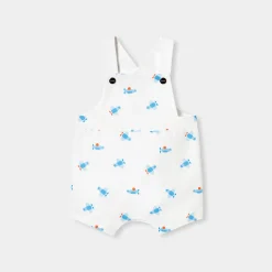 Jacadi Spieler, Latzhosen, Ensembles>Kurze Latzhose für Jungen WEISS/MEHRFARBIG