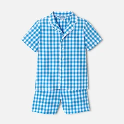 Jacadi Schlafanzüge>Kurzer Pyjama mit Vichy-Karos für Jungen BLAU/WEISS