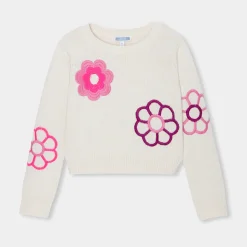 Jacadi Pullover, Sweatshirts, Strickjacken>Kurzpullover für Mädchen WEISS/ROSA
