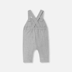 Jacadi Spieler, Latzhosen, Ensembles>Latzhose aus Flanell für Baby Jungen GRAU MELIERT HELL JACADI