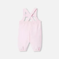 Jacadi Spieler, Latzhosen, Ensembles>Latzhose aus Samt für Baby Mädchen ROSA PUDER HELL