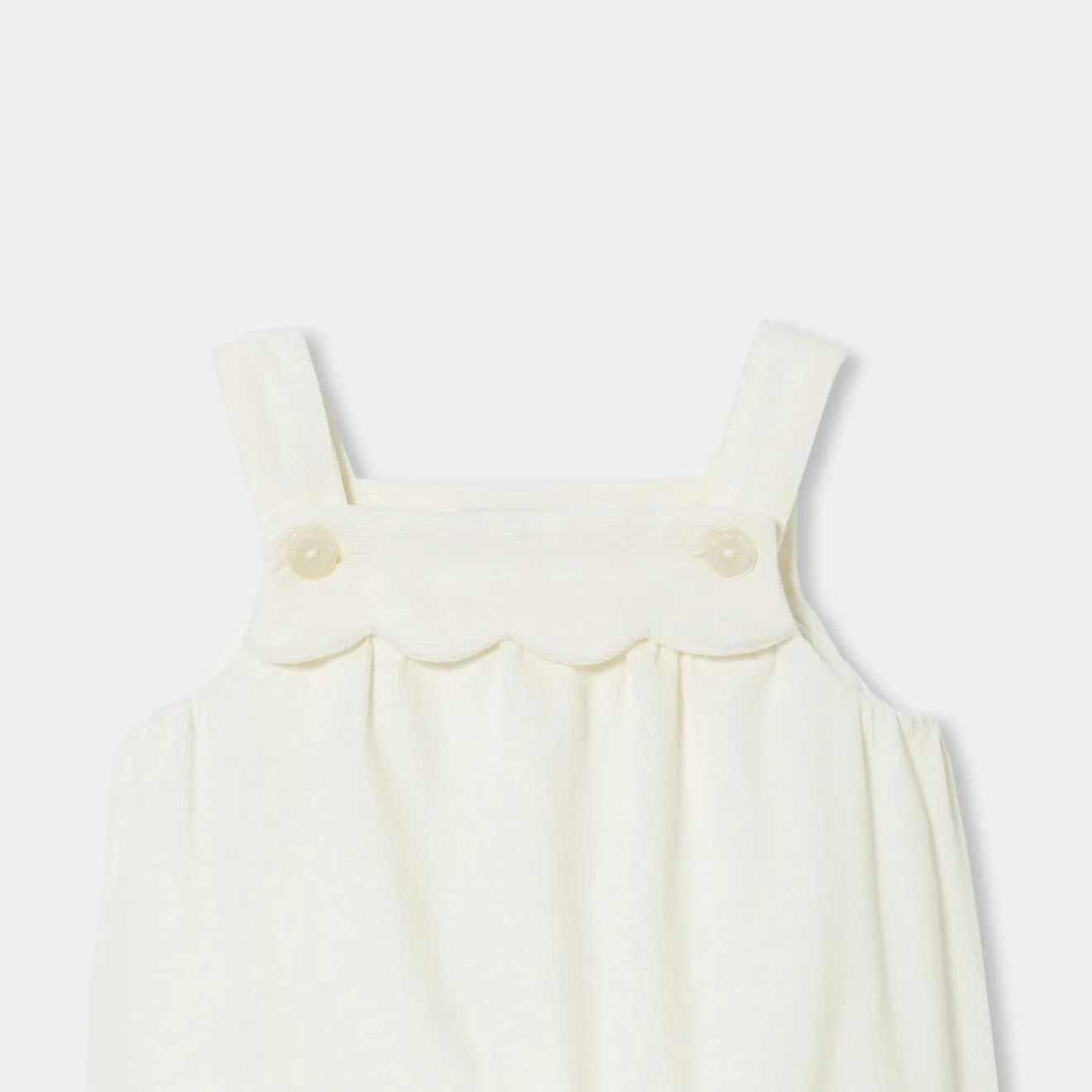 Jacadi Spieler, Latzhosen, Ensembles>Latzhose aus Samt für Baby Mädchen WEICHES JACADI WEISS
