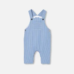 Jacadi Spieler, Latzhosen, Ensembles>Latzhose für Baby Jungen WEISS/BLAU