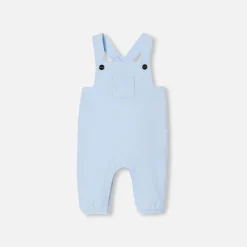 Jacadi Spieler, Latzhosen, Ensembles>Latzhose für Baby Jungen aus Samt HELLBLAU