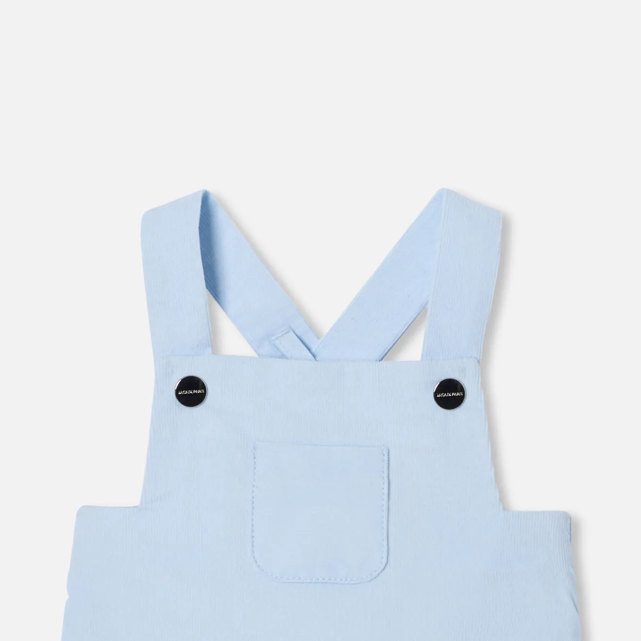 Jacadi Spieler, Latzhosen, Ensembles>Latzhose für Baby Jungen aus Samt HELLBLAU