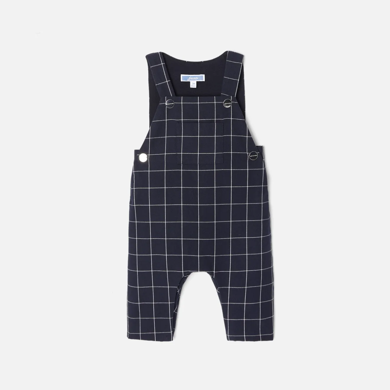 Jacadi Spieler, Latzhosen, Ensembles>Latzhose mit Karomuster für Jungen MARINEBLAU/WEISS