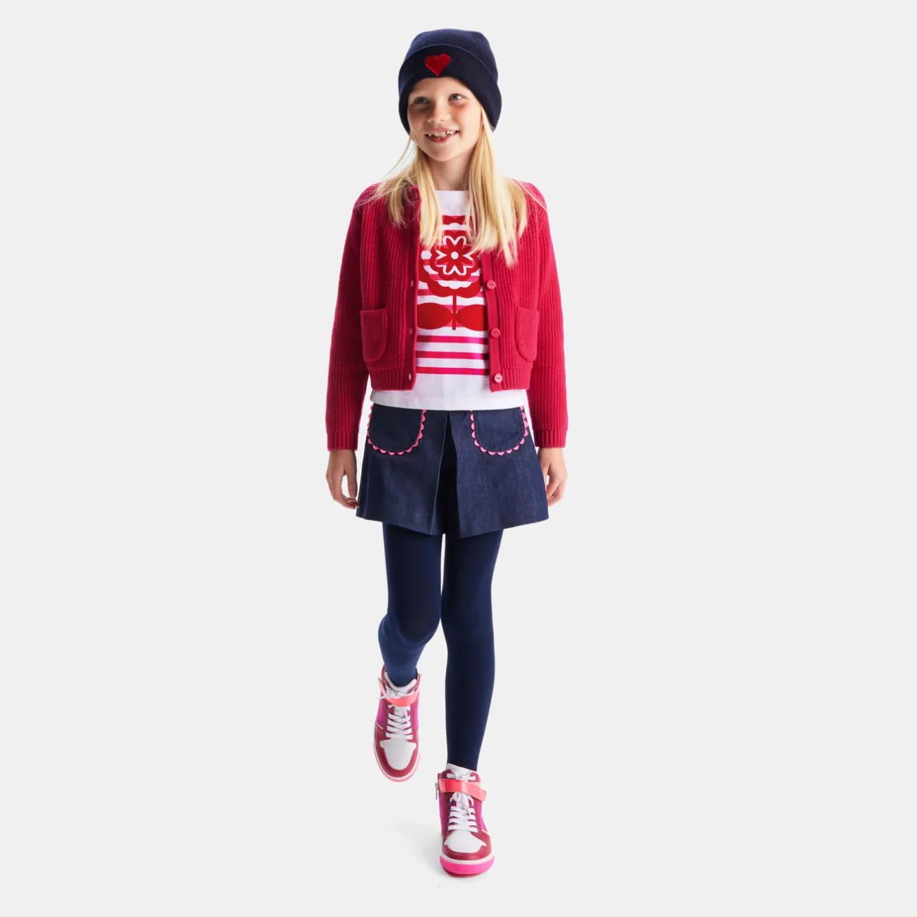 Jacadi T-Shirts, Polos, Langarmshirts>Matrosenshirt für Mädchen WEISS/ROSA