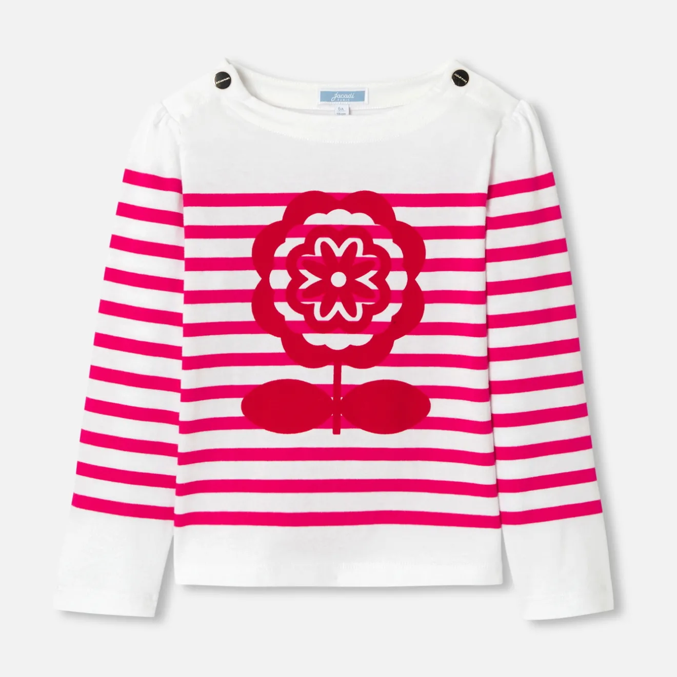 Jacadi T-Shirts, Polos, Langarmshirts>Matrosenshirt für Mädchen WEISS/ROSA