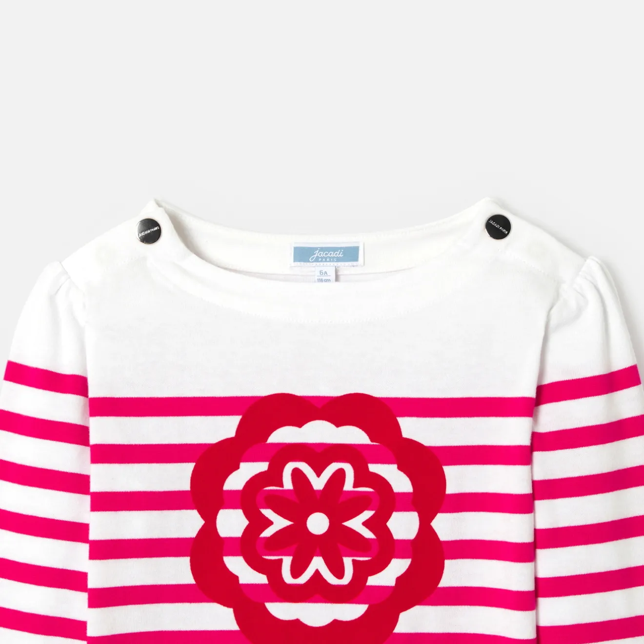 Jacadi T-Shirts, Polos, Langarmshirts>Matrosenshirt für Mädchen WEISS/ROSA