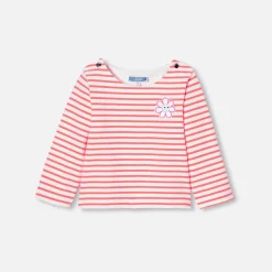 Jacadi T-Shirts, Polos, Langarmshirts>Matrosenshirt Kleinkind Mädchen WEISS/KORALLENROT