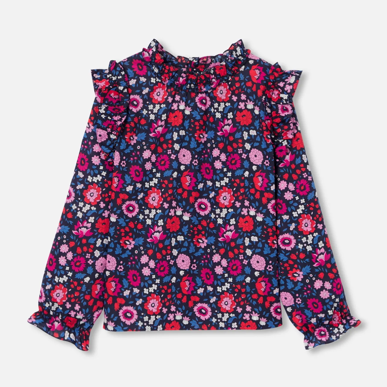 Jacadi Blusen>Mädchenbluse aus Liberty-Stoff MARINEBLAU/MEHRFARBIG