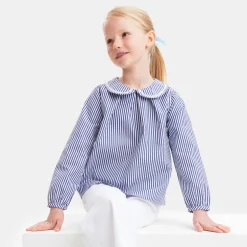 Jacadi Blusen>Mädchenbluse aus Popeline WEISS/BLAU
