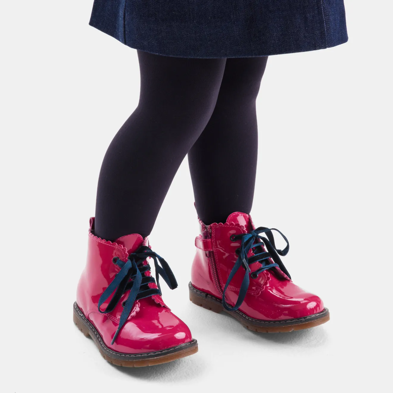 Jacadi Stiefeletten|Schuhe>Mädchen-Booties aus Glattleder FUSCHIA