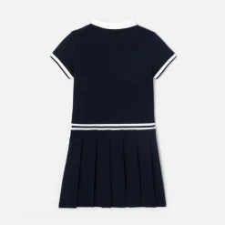 Jacadi Kleider & Röcke>Mädchenkleid aus Baumwoll-Pikee MARINEBLAU JACADI