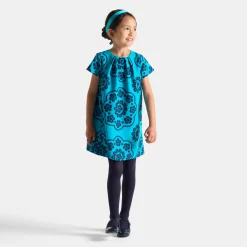 Jacadi Kleider & Röcke>Mädchenkleid aus Taft TÜRKISBLAU