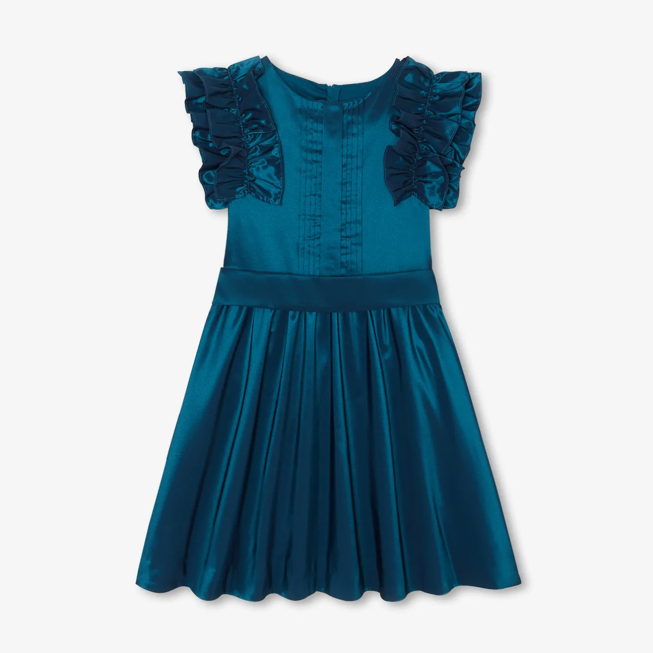 Jacadi Kleider & Röcke>Mädchenkleid aus Taft TÜRKISBLAU