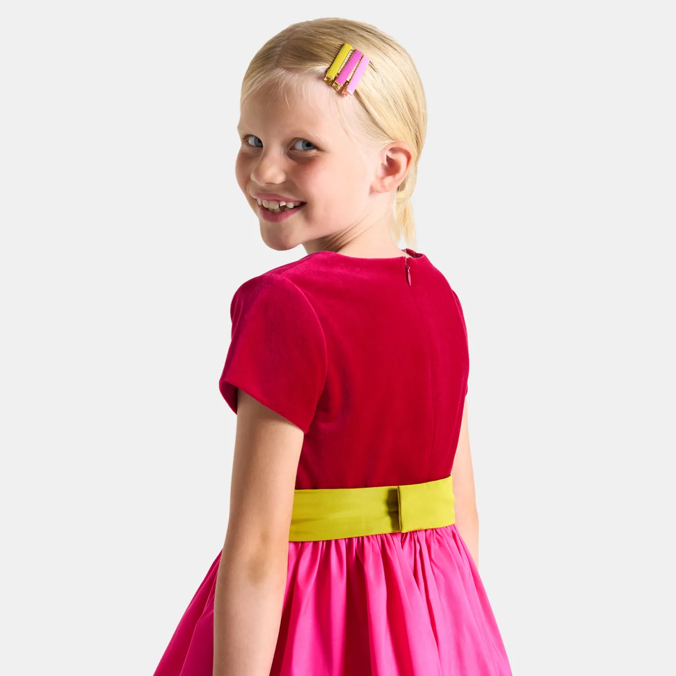 Jacadi Kleider & Röcke>Mädchenkleid im Colorblock-Design ROSA/MEHRFARBIG