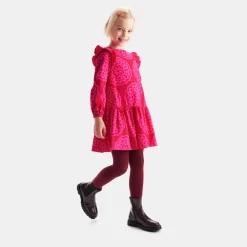 Jacadi Kleider & Röcke>Mädchenkleid mit Rosettenmuster ROSA/MEHRFARBIG