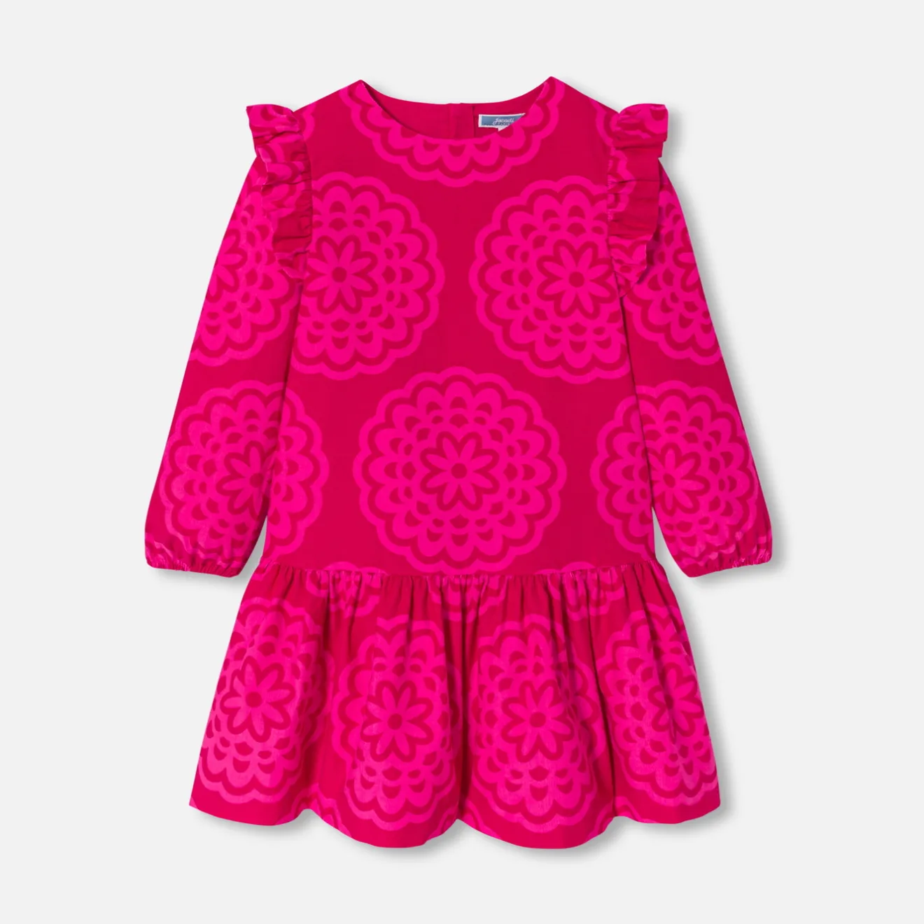 Jacadi Kleider & Röcke>Mädchenkleid mit Rosettenmuster ROSA/MEHRFARBIG