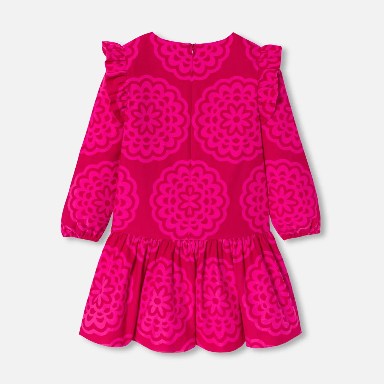 Jacadi Kleider & Röcke>Mädchenkleid mit Rosettenmuster ROSA/MEHRFARBIG
