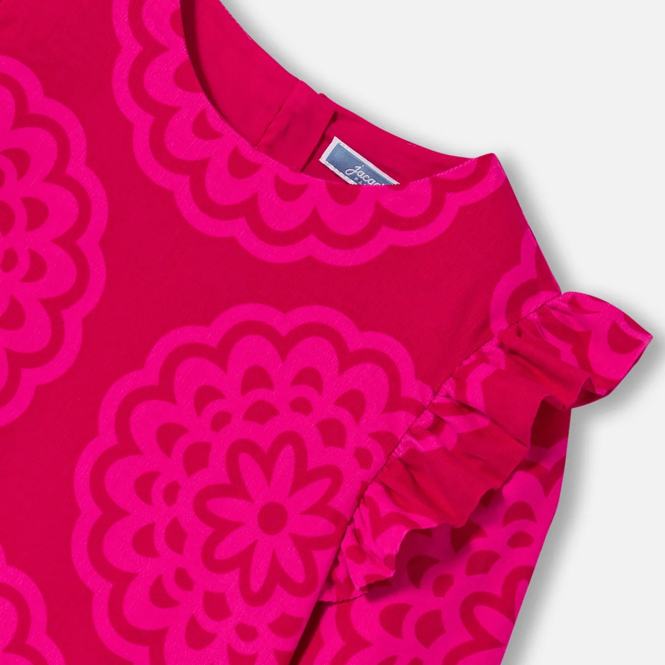 Jacadi Kleider & Röcke>Mädchenkleid mit Rosettenmuster ROSA/MEHRFARBIG