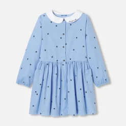 Jacadi Accessoires|Kleider & Röcke>Mädchenschürze mit Tulpenmotiv BLAU/WEISS