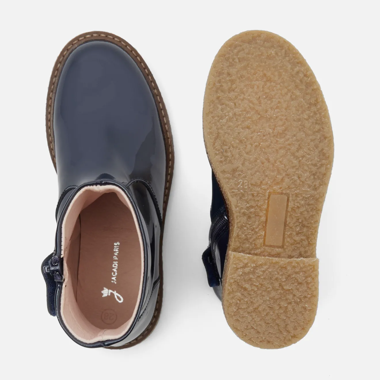 Jacadi Stiefeletten>Mädchen-Stiefeletten aus Leder MARINEBLAU JACADI