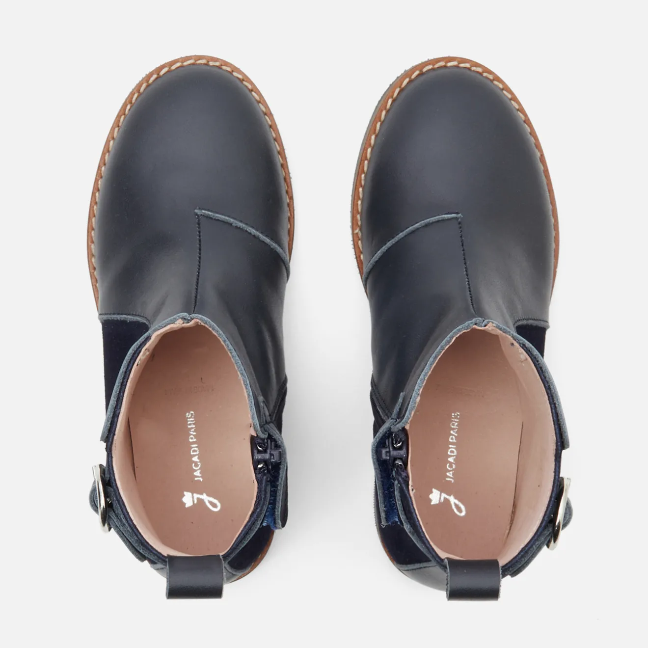 Jacadi Stiefeletten>Mädchen-Stiefeletten aus Leder MARINEBLAU JACADI