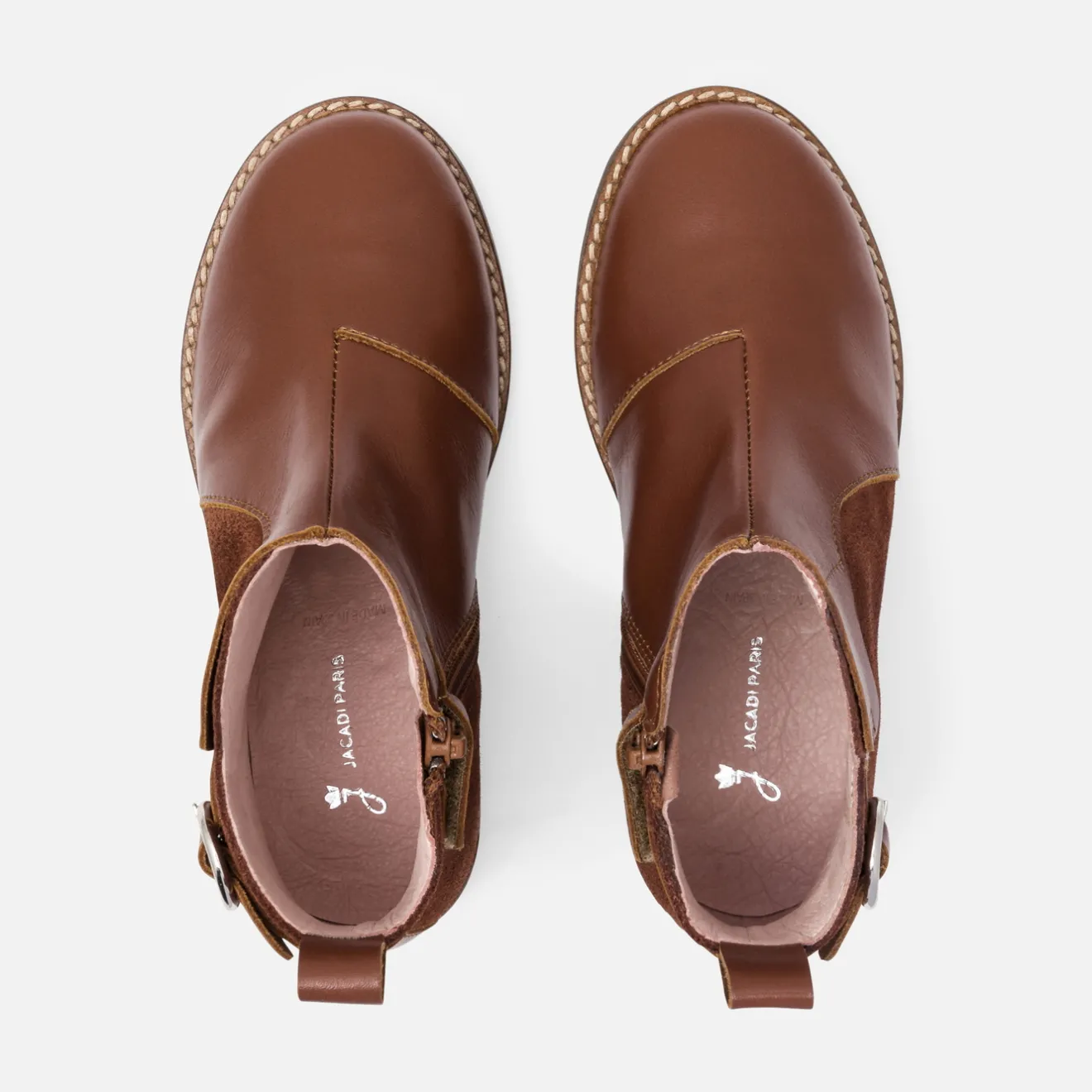 Jacadi Stiefeletten>Mädchen-Stiefeletten aus Leder NATÜRLICH