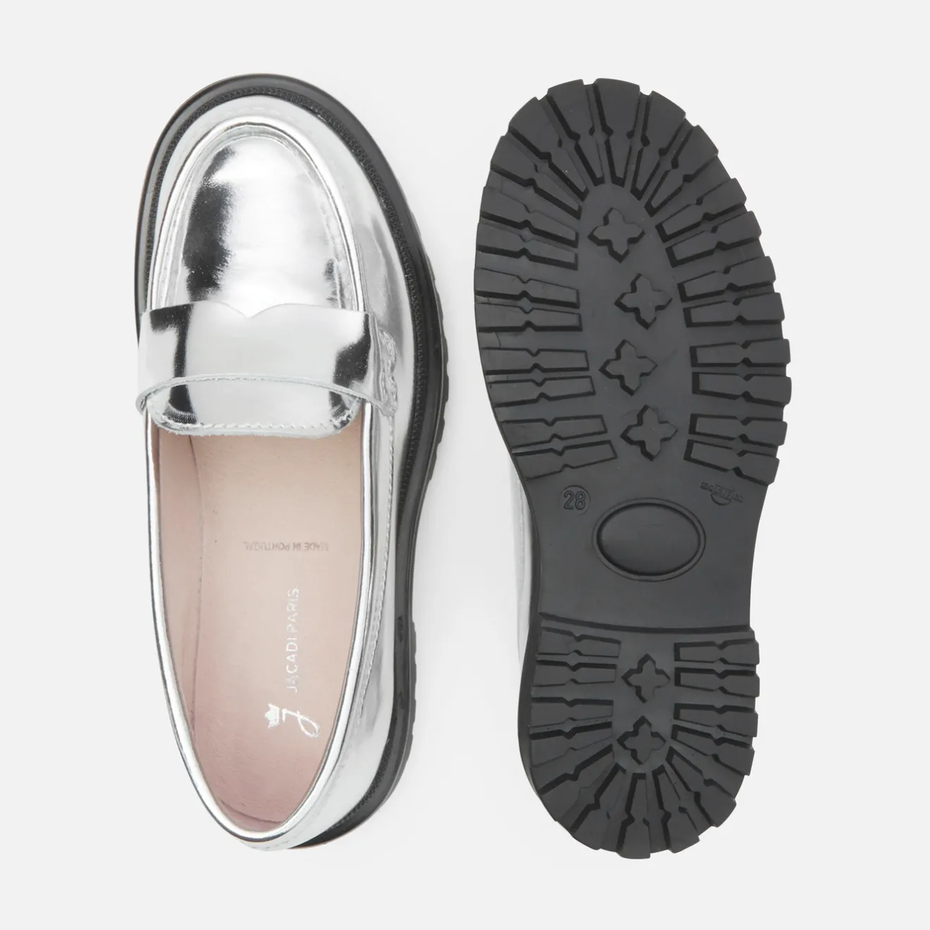 Jacadi Halbschuhe>Mokassins aus Glanzleder für Mädchen SILBER