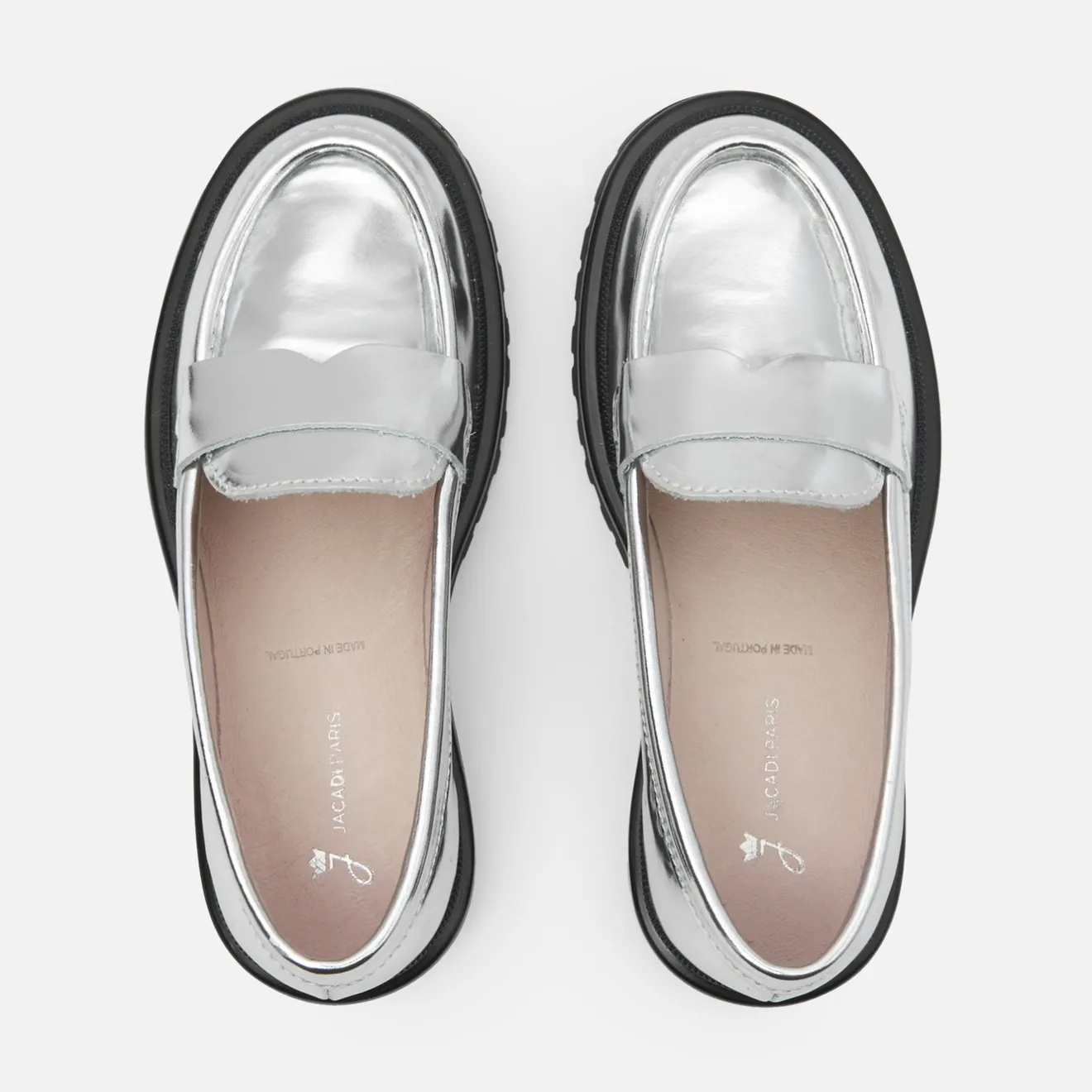 Jacadi Halbschuhe>Mokassins aus Glanzleder für Mädchen SILBER
