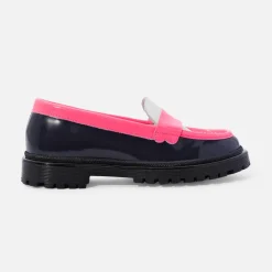 Jacadi Halbschuhe>Mokassins aus Glanzleder für Mädchen BLAU/MEHRFARBIG