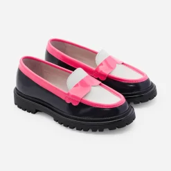 Jacadi Halbschuhe>Mokassins aus Glanzleder für Mädchen BLAU/MEHRFARBIG