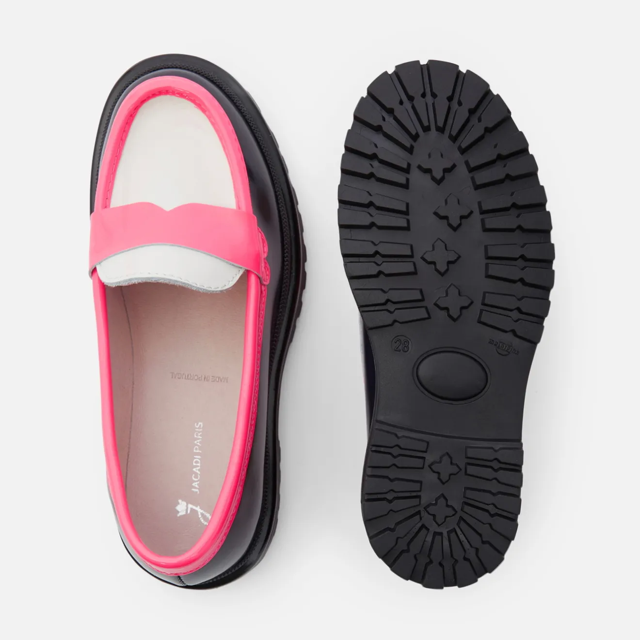 Jacadi Halbschuhe>Mokassins aus Glanzleder für Mädchen BLAU/MEHRFARBIG