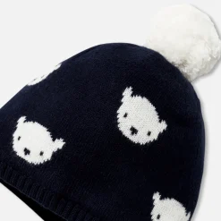Jacadi Weitere Accessoires|Mützen, Schale Und Handschuhe>Mütze mit Pompon für Baby Jungen MARINEBLAU/WEISS