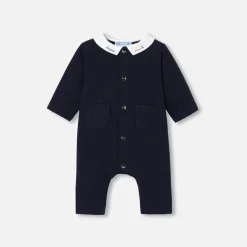 Jacadi Spieler, Latzhosen, Ensembles>Overall aus gestepptem Jersey für Baby Jungen MARINEBLAU HELL