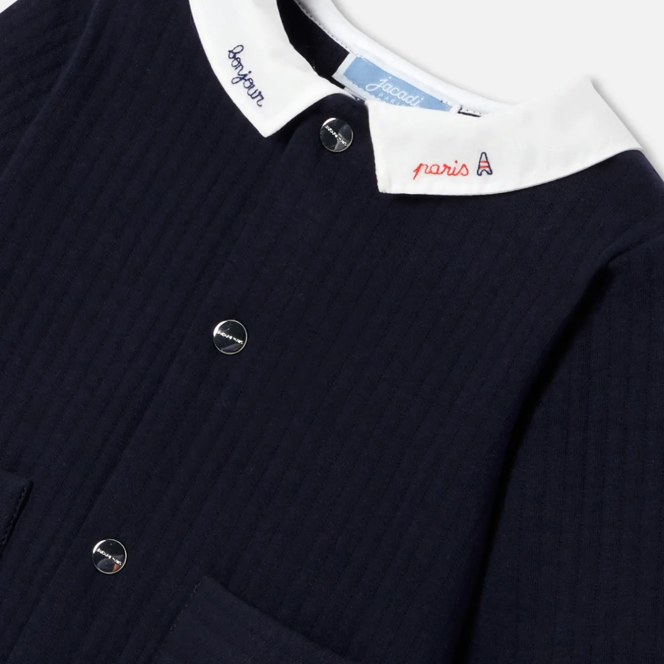 Jacadi Spieler, Latzhosen, Ensembles>Overall aus gestepptem Jersey für Baby Jungen MARINEBLAU HELL