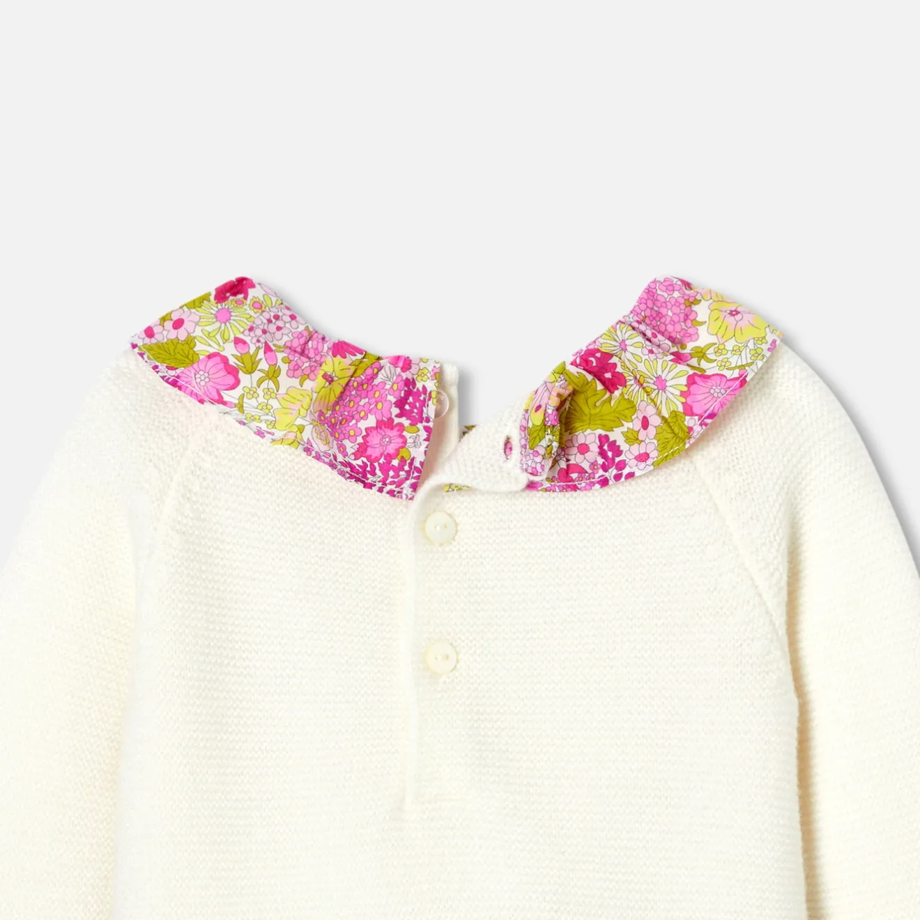 Jacadi Spieler, Latzhosen, Ensembles>Overall aus Krausstrick für Baby Mädchen WEICHES JACADI WEISS