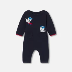 Jacadi Spieler, Latzhosen, Ensembles>Overall aus Strick für Baby Jungen MARINEBLAU/MEHRFARBIG