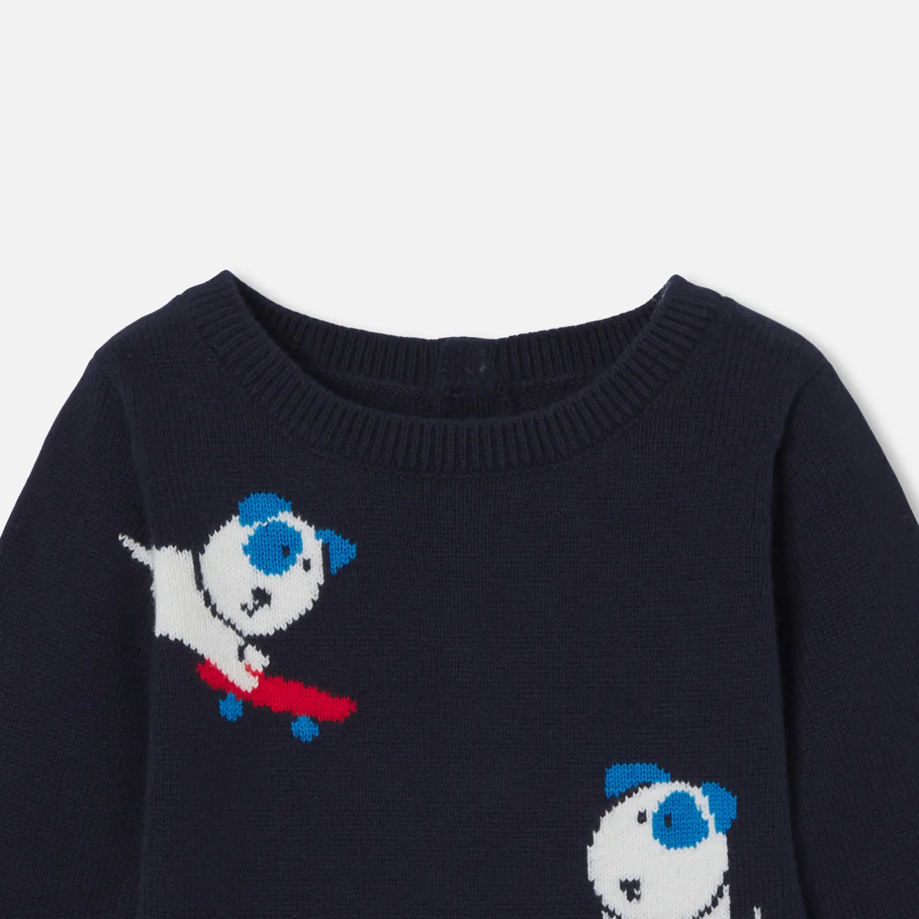 Jacadi Spieler, Latzhosen, Ensembles>Overall aus Strick für Baby Jungen MARINEBLAU/MEHRFARBIG