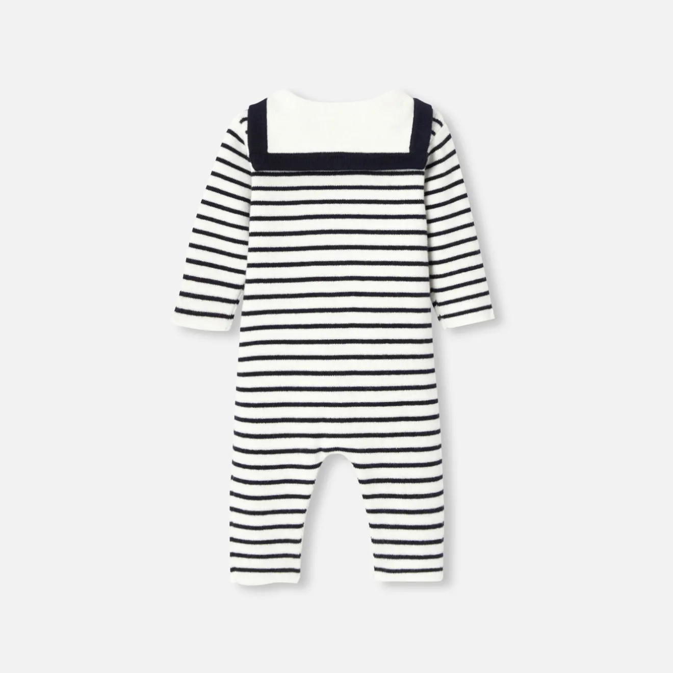 Jacadi Spieler, Latzhosen, Ensembles>Overall aus Strick für Baby Jungen MARINEBLAU/WEISS