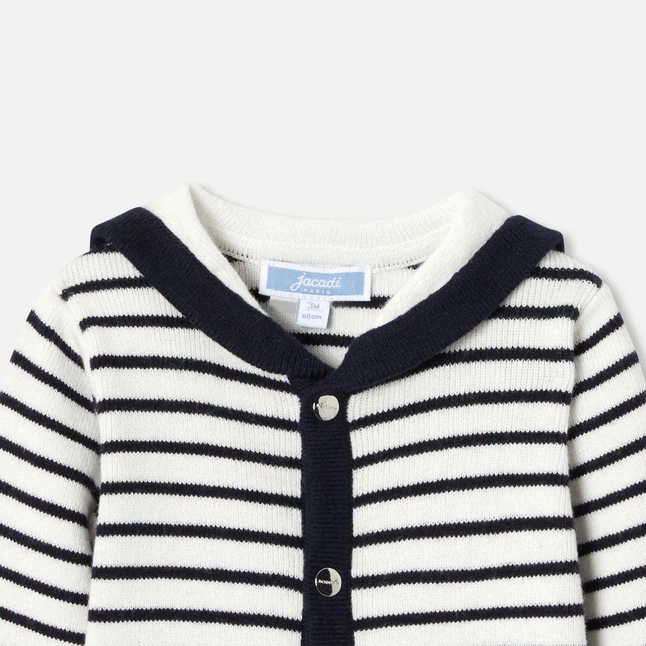 Jacadi Spieler, Latzhosen, Ensembles>Overall aus Strick für Baby Jungen MARINEBLAU/WEISS